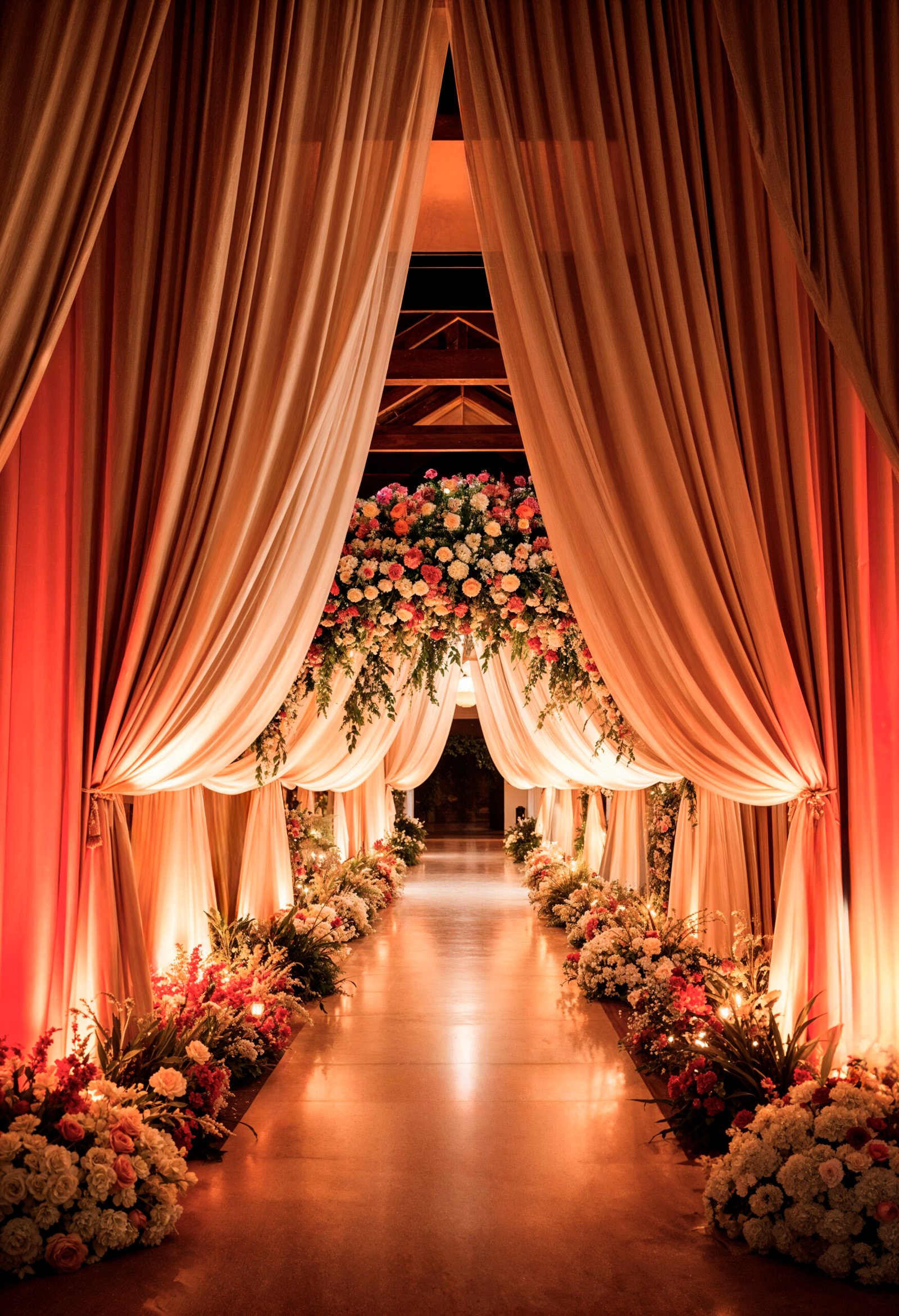 elegant-wedding-ceremony-aisle-decorated-with-flowers-drapes
